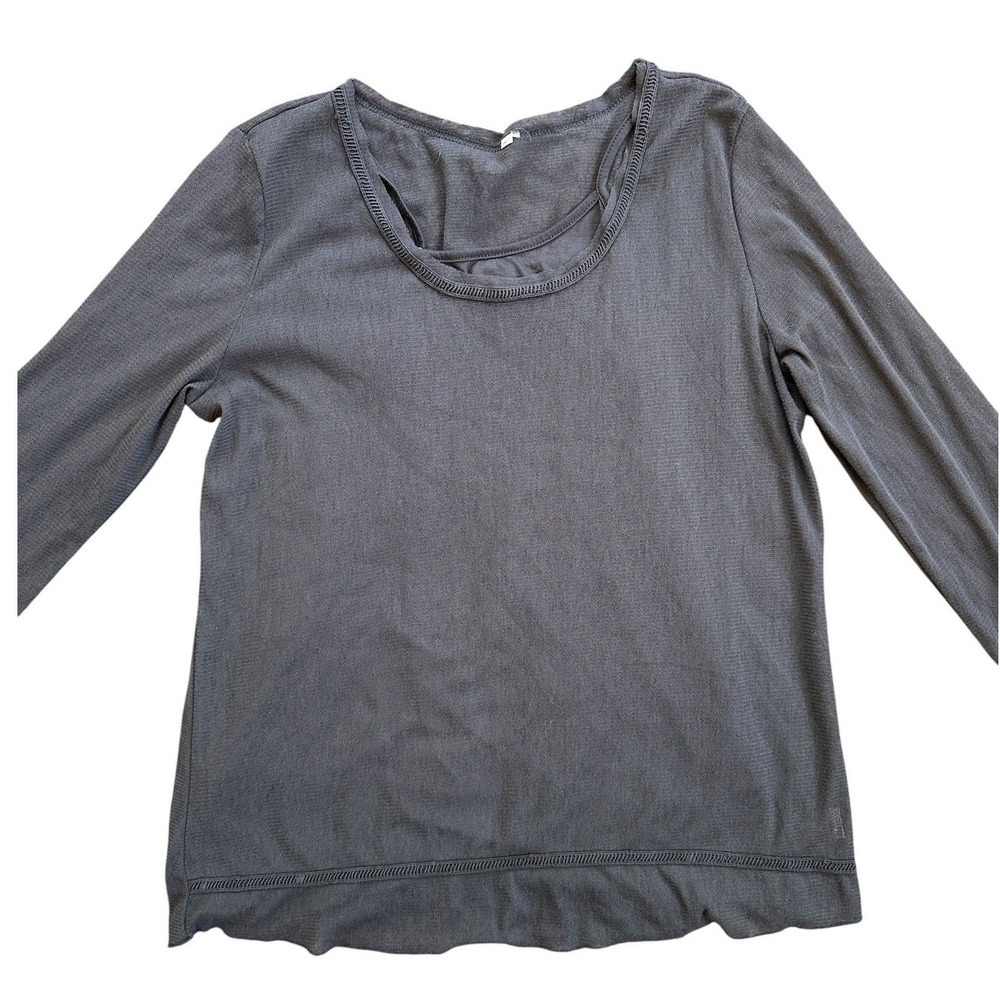 Monoreno 2 Piece Mesh Top and Camisole Set Women Charcoal Gray Excellent L/XL